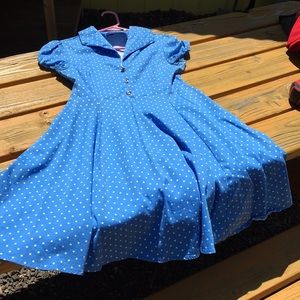 Grace Karin blue and white pin up polka dot dress